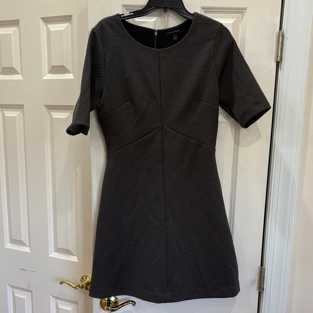 Banana Republic Textured Charcoal Mini Dress